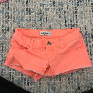 Abercrombie Kids Jean Shorts Girls 12 Bright Orange Denim Low Rise